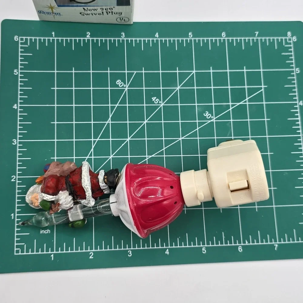 Holiday Night Light Roman Lights Santa Vtg Bubbling Christmas‎ Decor
